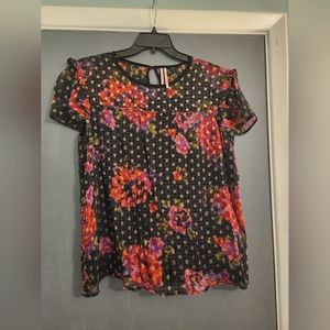 Anthropologie sheer printed top